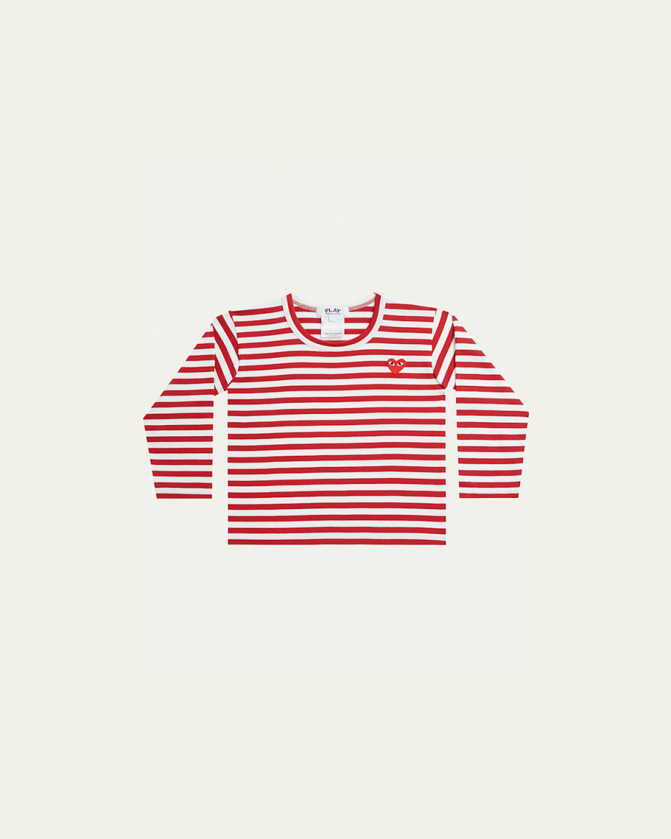 Kid's Signature Heart Striped Long-Sleeve T-Shirt, Size 2-
